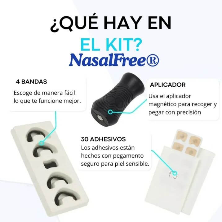 2x1 NasalFree® Tiras Nasales Magnética / Respira mejor desde el primer uso