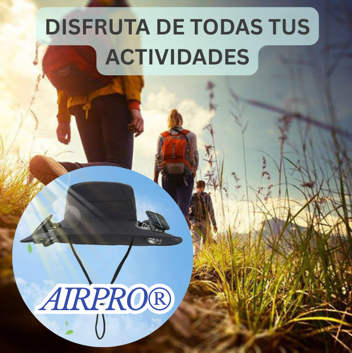 Sombrero AirPro® 💨/ con ventilador solar ALIVIO REAL PARA EL SOL ☀️