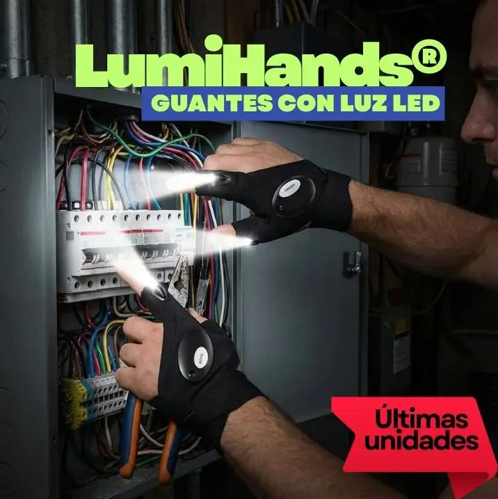 LUMIHANDS® GUANTES LUZ LED / ILUMINA CON TUS MANOS LIBRES