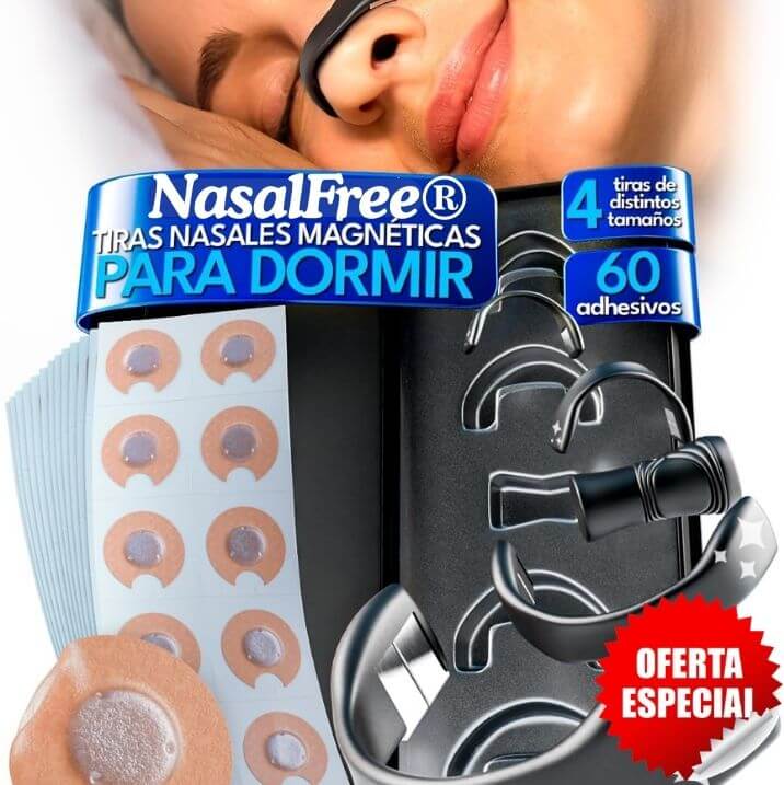2x1 NasalFree® Tiras Nasales Magnética / Respira mejor desde el primer uso