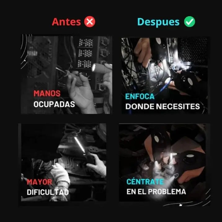 LUMIHANDS® GUANTES LUZ LED / ILUMINA CON TUS MANOS LIBRES