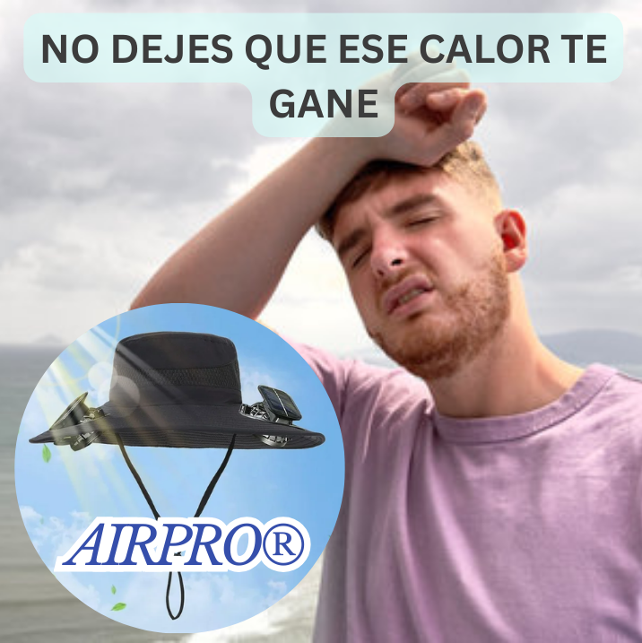 Sombrero AirPro® 💨/ con ventilador solar ALIVIO REAL PARA EL SOL ☀️